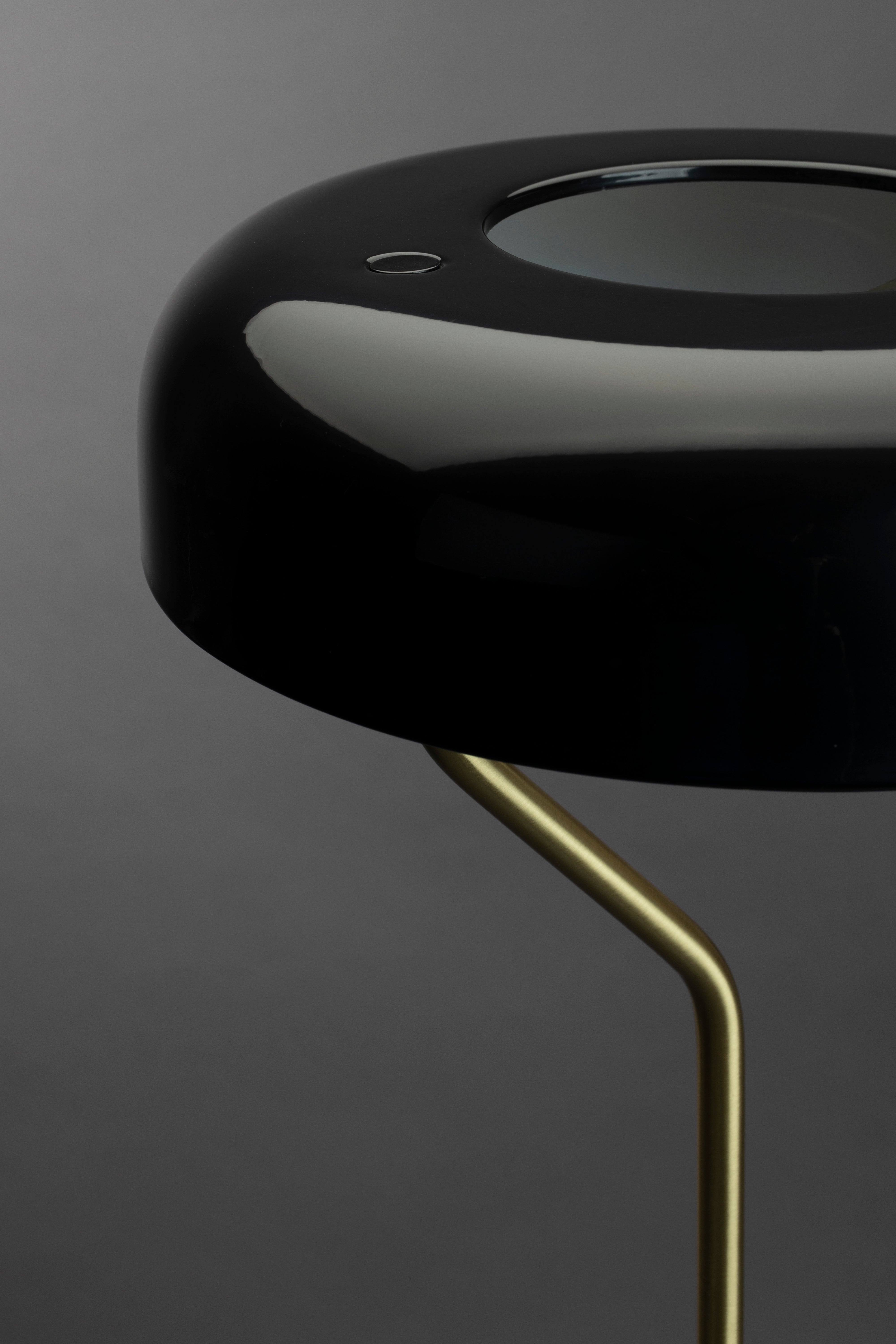 Dutchbone Eclipse Gloss Black & Gold Open Top Floor Lamp
